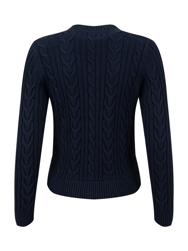 Weird Fish Blue Constance Cable Knit Cardigan - Image 9 of 9