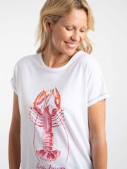 Weird Fish White Sea Lover Lobster Front Print Graphic T-Shirt - Image 4 of 6