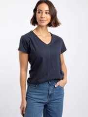 Weird Fish Blue Milne Jersey Dobby T-Shirt - Image 1 of 8