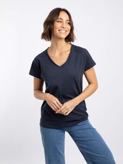 Weird Fish Blue Milne Jersey Dobby T-Shirt - Image 5 of 8