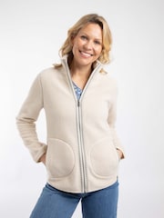Weird Fish Cream Lucille Lightweight Full Zip Borg Fleece - Image 2 of 8