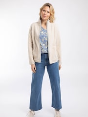 Weird Fish Cream Lucille Lightweight Full Zip Borg Fleece - Image 4 of 8