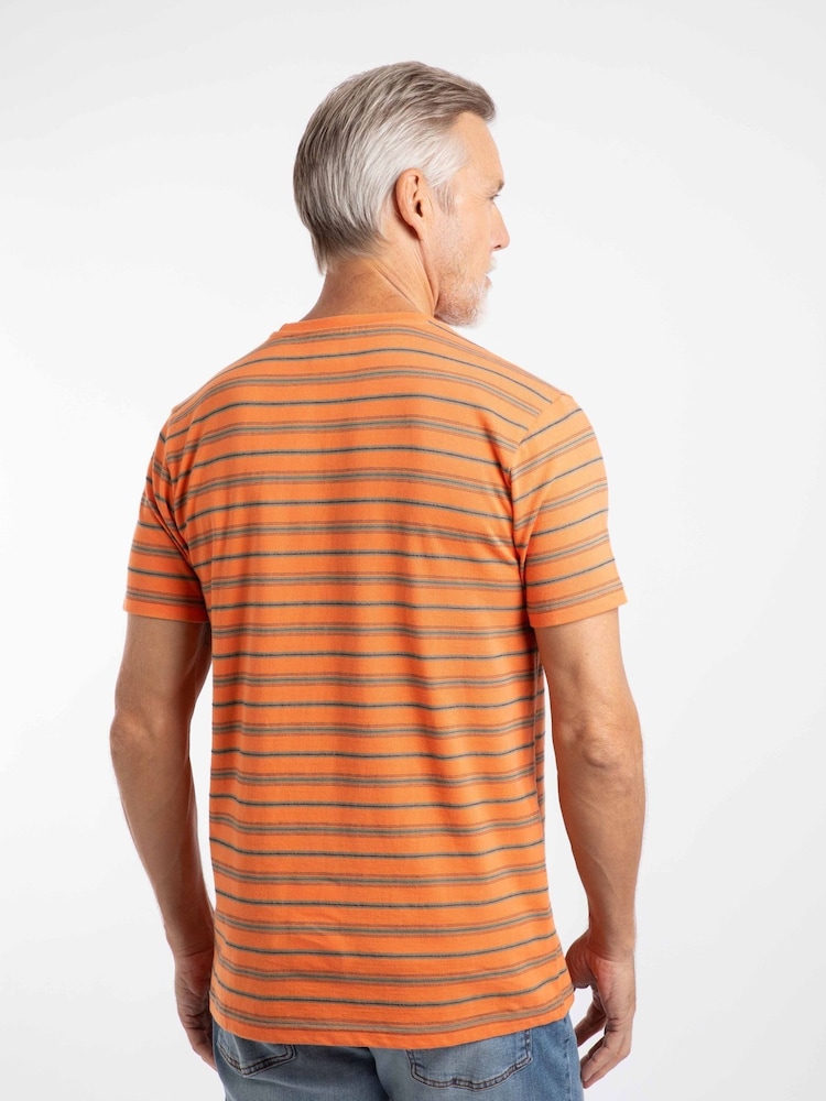 Weird Fish Orange Jefferson Textured Stripe T-Shirt - Image 2 of 7