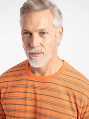 Weird Fish Orange Jefferson Textured Stripe T-Shirt - Image 4 of 7