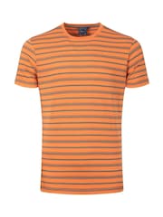 Weird Fish Orange Jefferson Textured Stripe T-Shirt - Image 6 of 7