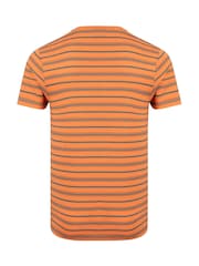 Weird Fish Orange Jefferson Textured Stripe T-Shirt - Image 7 of 7