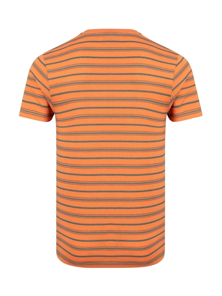 Weird Fish Orange Jefferson Textured Stripe T-Shirt - Image 7 of 7