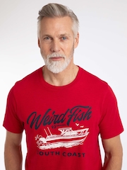 Weird Fish Red South Coast Front Print Graphic T-Shirt - Image 4 of 6
