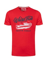Weird Fish Red South Coast Front Print Graphic T-Shirt - Image 5 of 6
