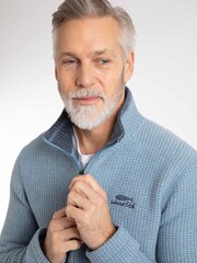 أزرق - سترة فليس بسحّاب كامل بتصميم شبكي Shires من Weird Fish - صورة 5 من 7