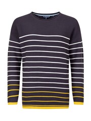 Weird Fish Blue Sutton Striped Knitted Crew Neck Jumper - Image 6 of 7