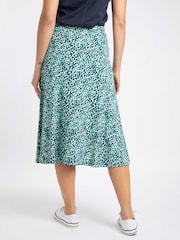ירוק טורקיז - Weird Fish Romaro Printed Jersey Midi Skirt - תמונה 2 מתוך 6