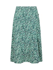 ירוק טורקיז - Weird Fish Romaro Printed Jersey Midi Skirt - תמונה 5 מתוך 6