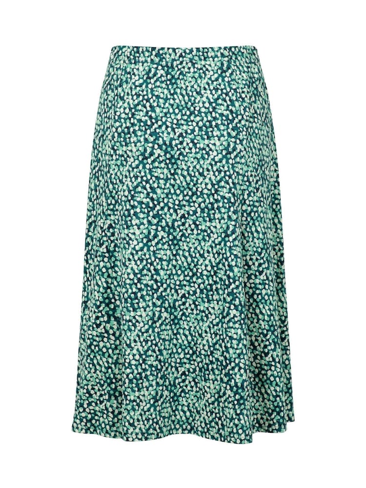 ירוק טורקיז - Weird Fish Romaro Printed Jersey Midi Skirt - תמונה 6 מתוך 6
