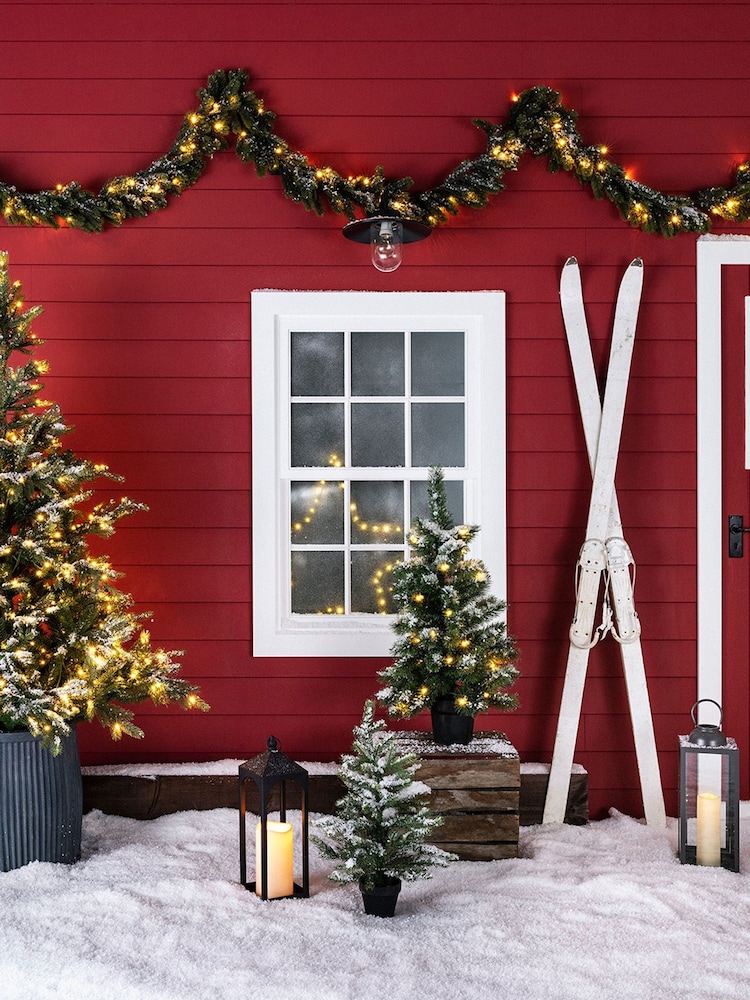 Lights4fun Black Large Slate Grey Garden Lantern - Image 6 of 6