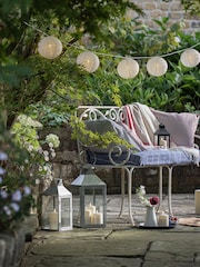 Lights4fun Silver Hayle Large Metal Lantern with TruGlow Candle Trio - Image 5 of 6