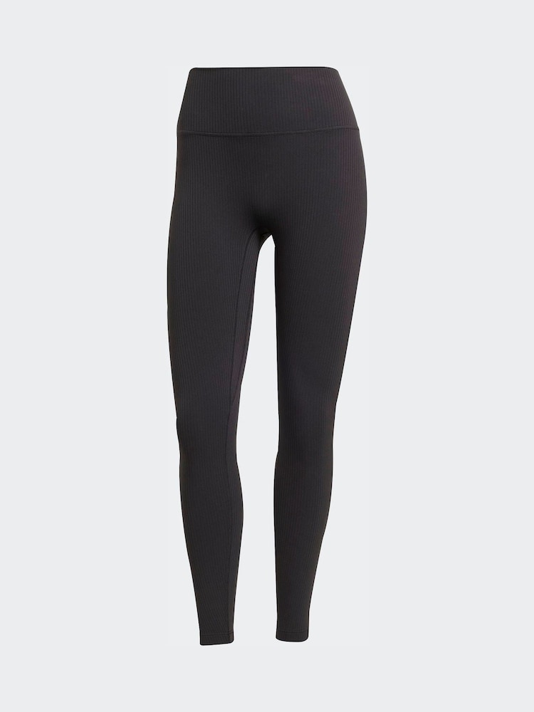 adidas Black All Me Rib 7/8 Leggings - Image 1 of 5 adidas Black All Me Rib 7/8 Leggings - Image 1 of 5