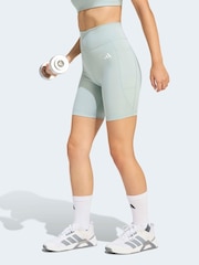 adidas Green Optime Essentials Stash Pocket Shorts - Image 3 of 8