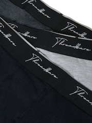 Threadbare Black Hipster Fit Script Boxer Shorts 3 Pack - Image 5 of 5