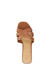 Dune London Brown Leather Larrissa Flat Sandals - Image 4 of 5
