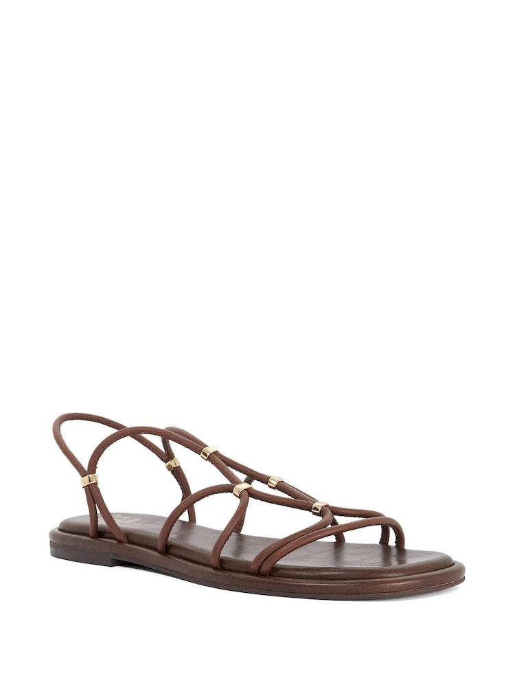 Dune London Brown Leather Leola Casual Sandals - Image 2 of 5