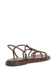 Dune London Brown Leather Leola Casual Sandals - Image 3 of 5