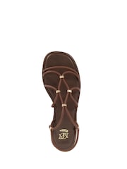 Dune London Brown Leather Leola Casual Sandals - Image 4 of 5