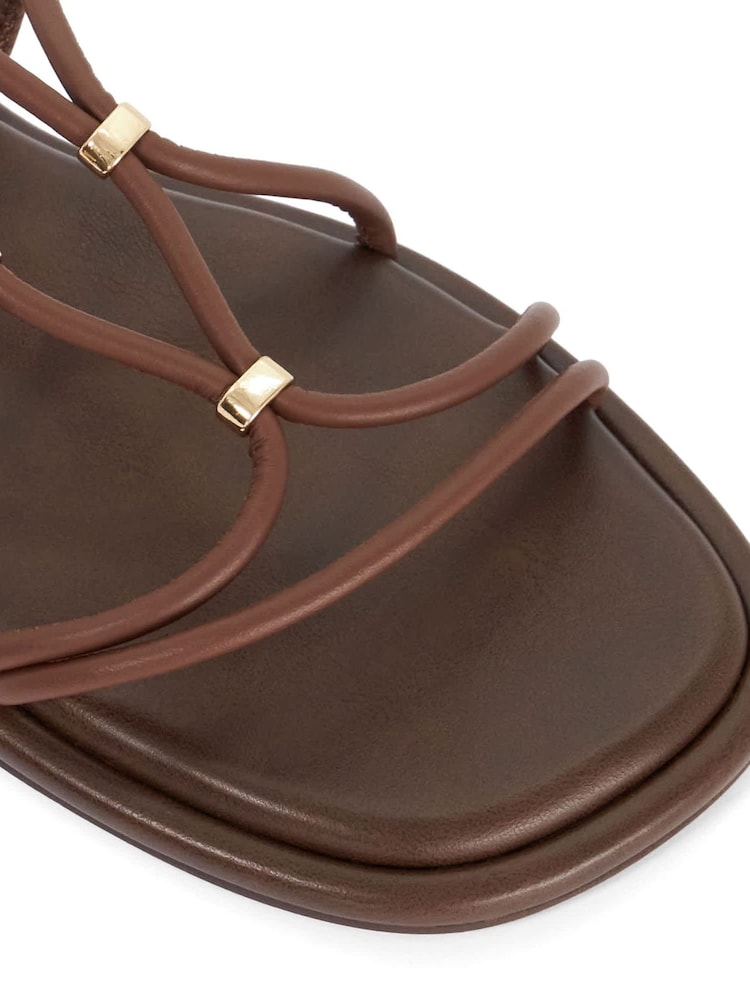 Dune London Brown Leather Leola Casual Sandals - Image 5 of 5