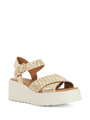 Dune London Metallic Leather Kinleys Woven Sandals - Image 3 of 6
