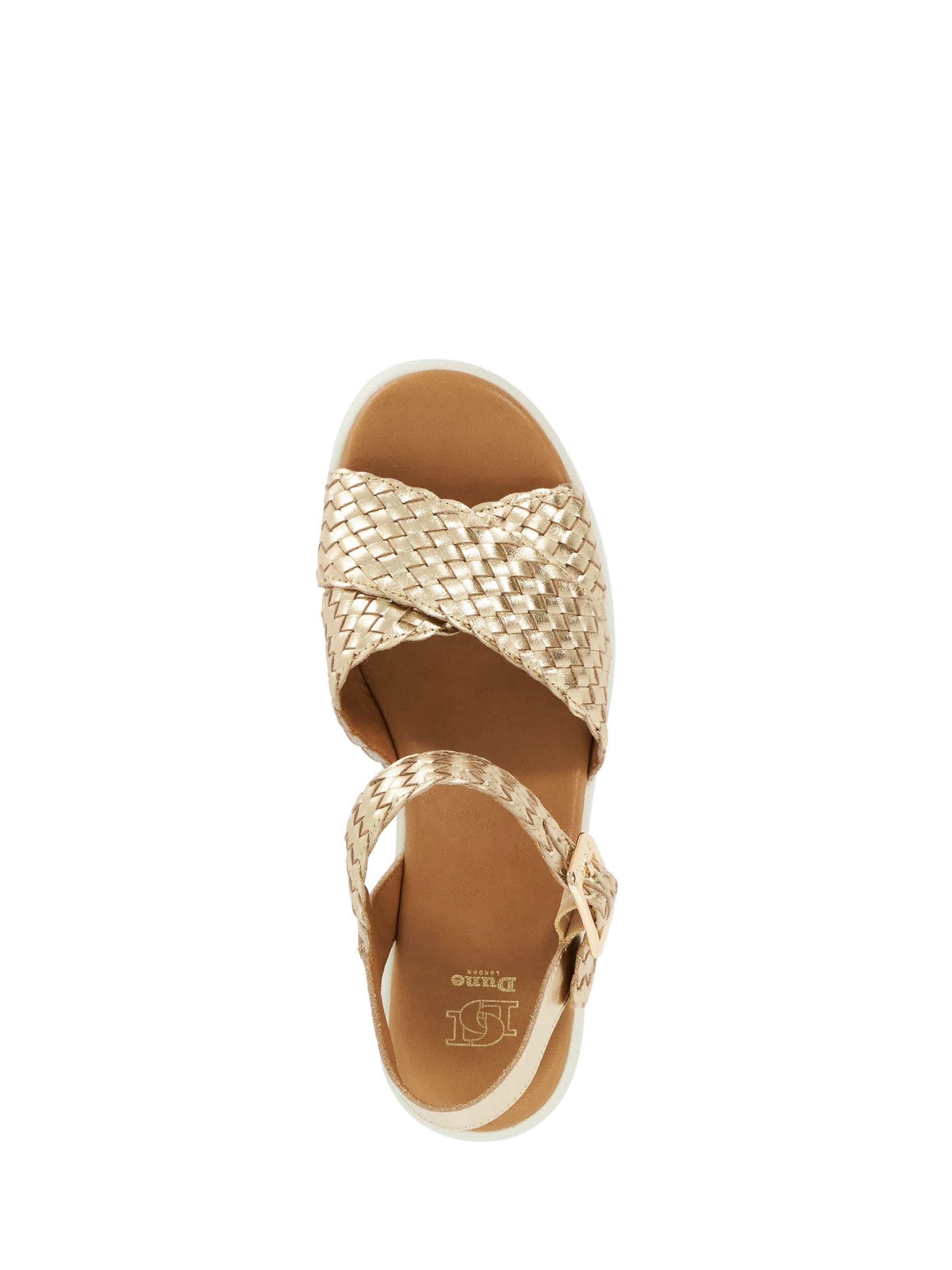 Buy Dune London Metallic Leather Kinleys Woven Sandals from the