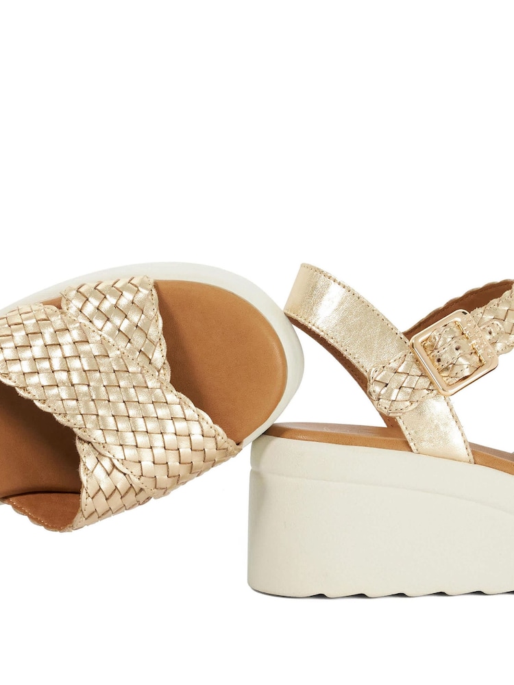 Dune London Metallic Leather Kinleys Woven Sandals - Image 6 of 6