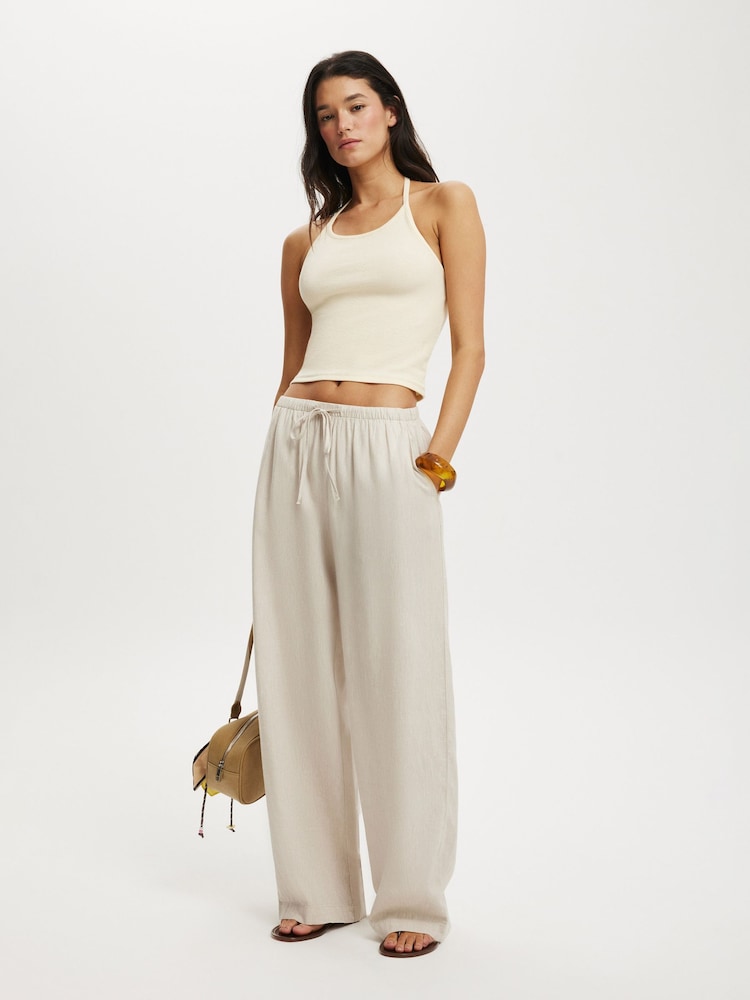 Cotton On Natural Haven Wide Leg Trousers - Image 1 of 5 Cotton On Natural Haven Wide Leg Trousers - Image 1 of 5