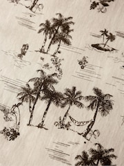 Rockett St George Pink Palm Party Cotton Muslin Duvet Cover and Pillowcase Set - Image 4 of 6
