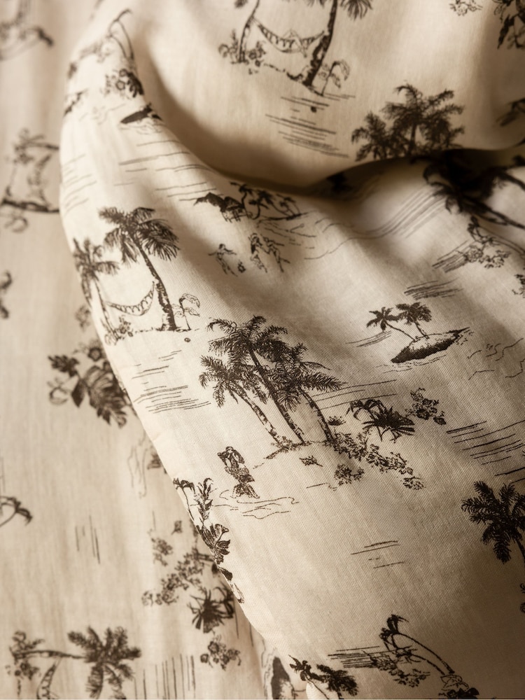 Rockett St George Pink Palm Party Cotton Muslin Duvet Cover and Pillowcase Set - Image 6 of 6