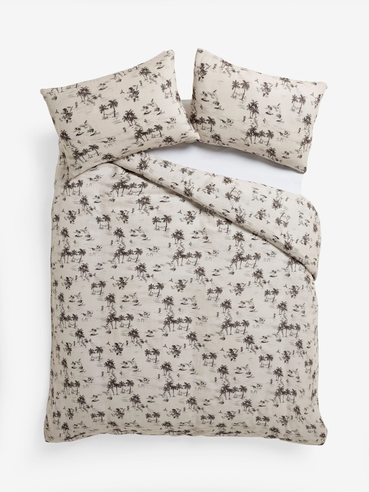 Rockett St George Cream Palm Party Cotton Muslin Duvet Cover and Pillowcase Set - Image 7 of 7 Rockett St George Cream Palm Party Cotton Muslin Duvet Cover and Pillowcase Set - Image 7 of 7