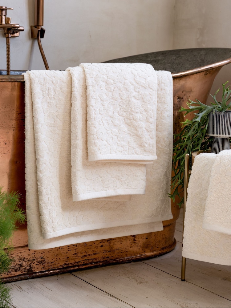 Rockett St George Natural Leopard 100% Cotton Towel - Image 1 of 5