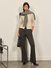 BHOEM Grey Cropped Flare Trousers - Image 1 of 4