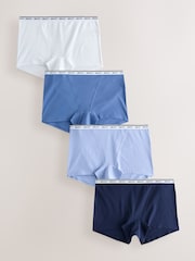 Blue Boyshort Cotton Logo Knickers 4 Pack - Image 1 of 7