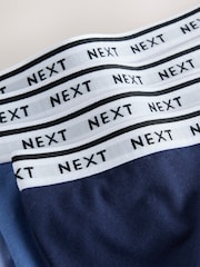 Blue Boyshort Cotton Logo Knickers 4 Pack - Image 10 of 11