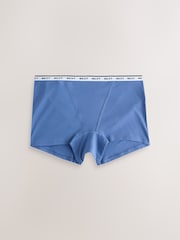 Blue Boyshort Cotton Logo Knickers 4 Pack - Image 3 of 7