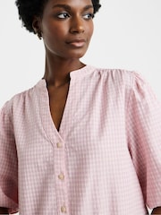 JD Williams Check Collarless Button Through Blouse - Bild 4 von 4