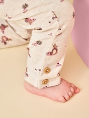 JoJo Maman Bébé Sage Green Floral Peter Rabbit™ Flopsy Sweatshirt & Legging Set - Image 3 of 10