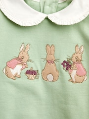 JoJo Maman Bébé Sage Green Floral Peter Rabbit™ Flopsy Sweatshirt & Legging Set - Image 9 of 10