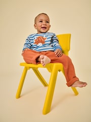Jojo Maman Bébé Orange Highland Cow Sweatshirt & Trouser Set - Image 1 of 7