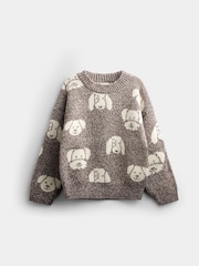 Jojo Maman Bébé Brown Dog Graphic Knit Jumper - Image 2 of 5