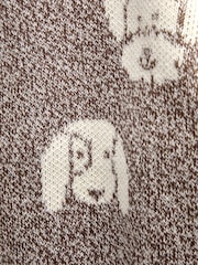 Jojo Maman Bébé Brown Dog Graphic Knit Jumper - Image 5 of 5