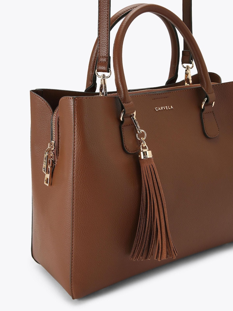 Carvela Brown Large Como Nude Tote Bag - Image 4 of 4