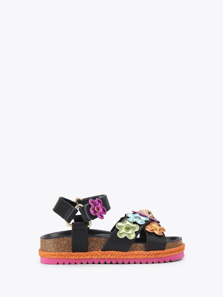 Kurt Geiger London Black Junior Mini Kensington Espadrill Sandals - Image 1 of 4