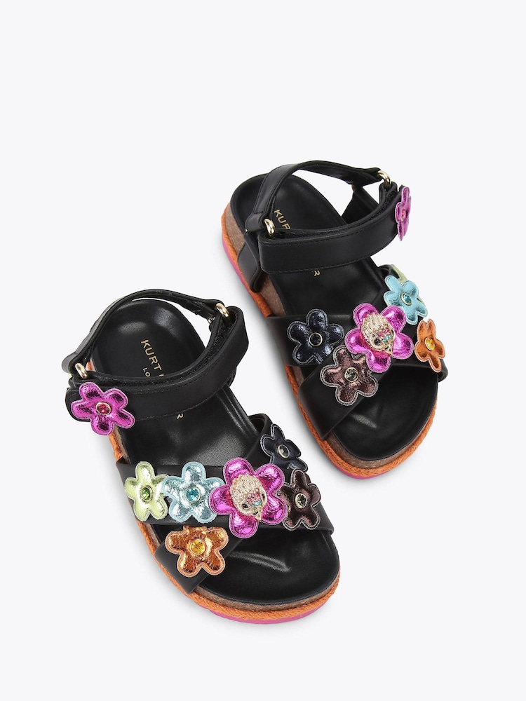 Kurt Geiger London Black Junior Mini Kensington Espadrill Sandals - Image 2 of 4