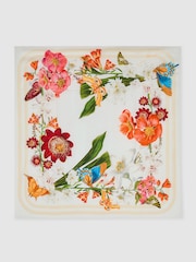 Reiss Multi Florie Reiss | NYBG Silk Floral-Print Square Scarf - Image 2 of 6